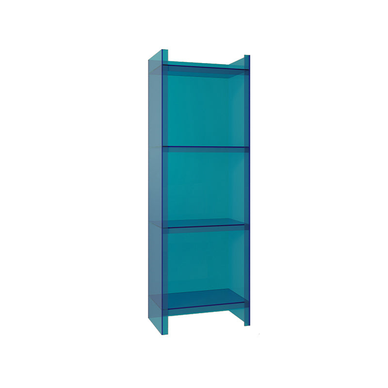 Glam Style Acrylic Standard Bookcase Vertical Closed Back Bookshelf