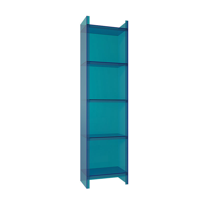 Glam Style Acrylic Standard Bookcase Vertical Closed Back Bookshelf