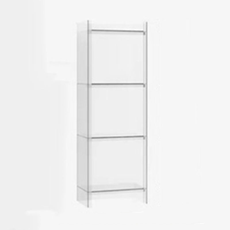 Glam Style Acrylic Standard Bookcase Vertical Closed Back Bookshelf