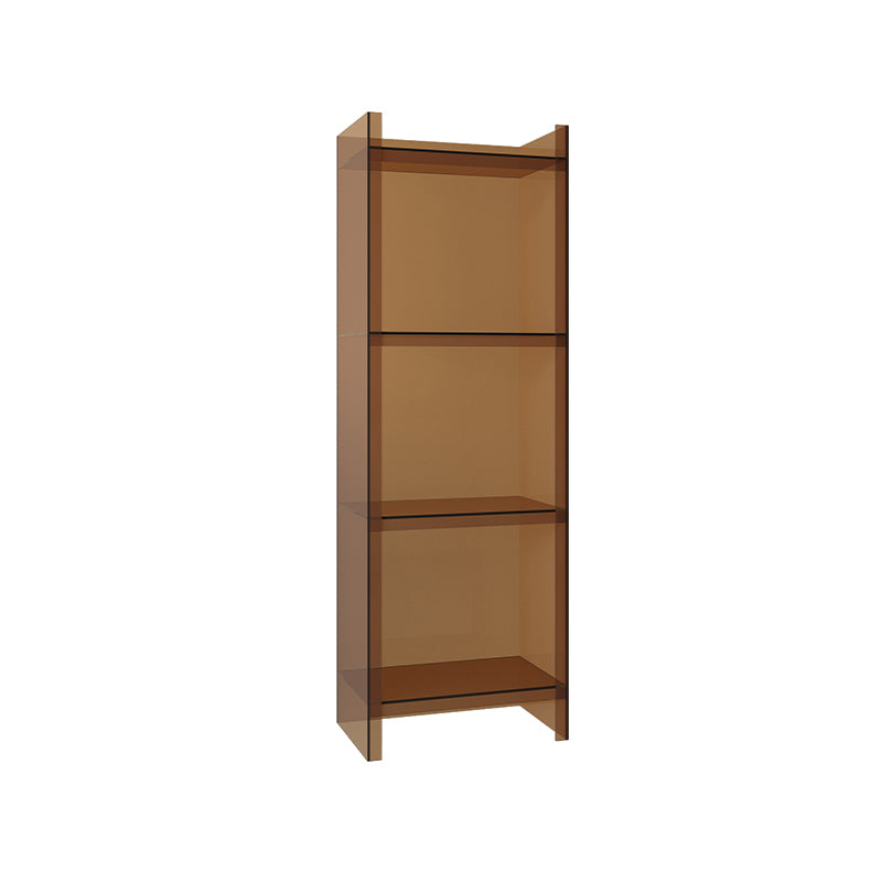 Glam Style Acrylic Standard Bookcase Vertical Closed Back Bookshelf