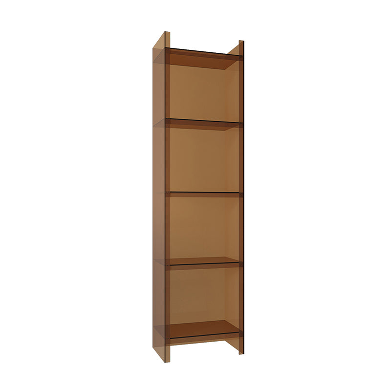 Glam Style Acrylic Standard Bookcase Vertical Closed Back Bookshelf