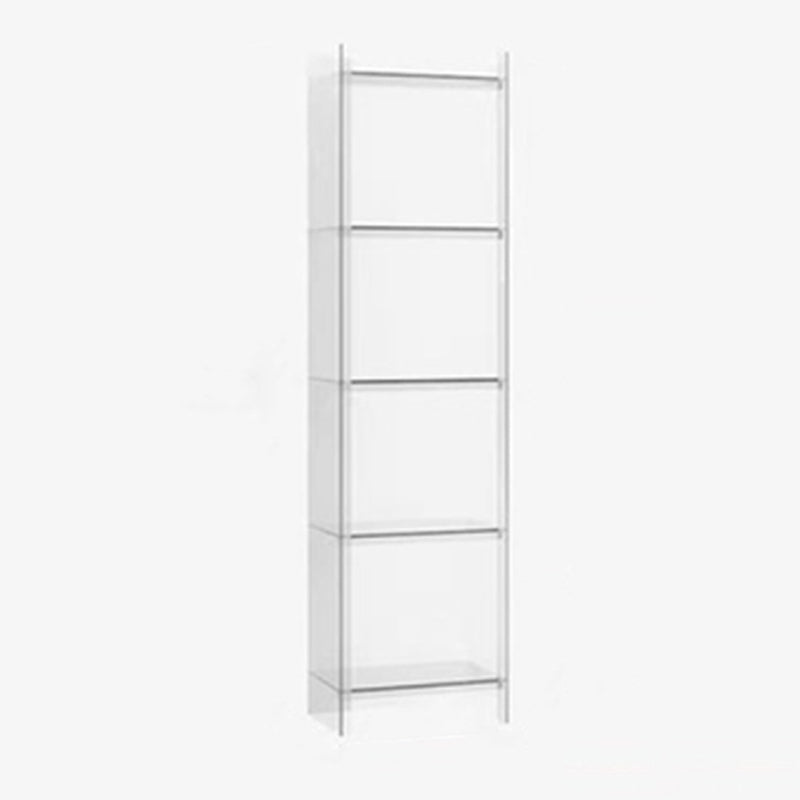 Glam Style Acrylic Standard Bookcase Vertical Closed Back Bookshelf