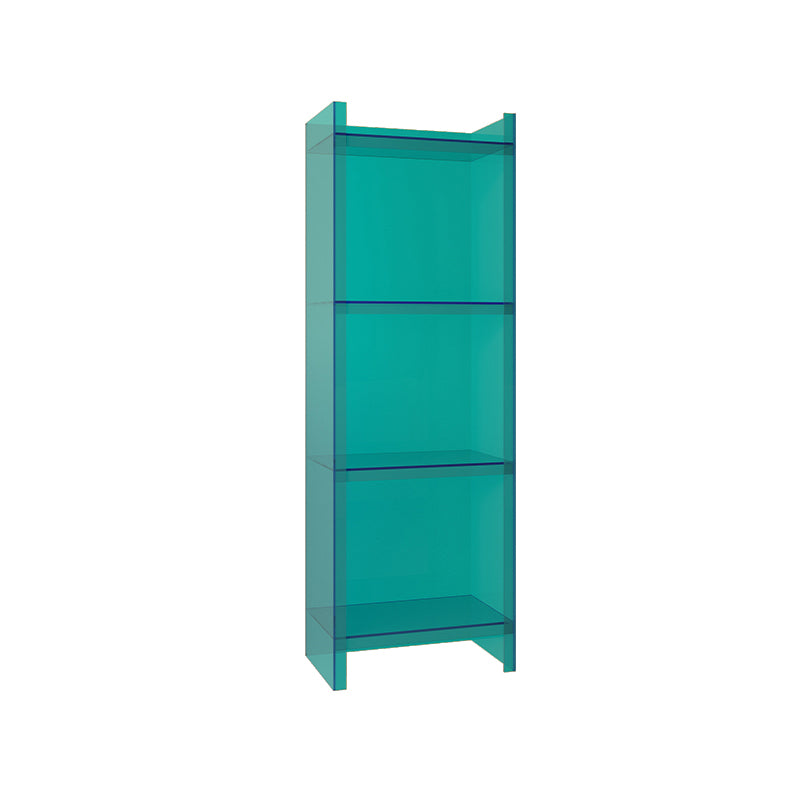 Glam Style Acrylic Standard Bookcase Vertical Closed Back Bookshelf