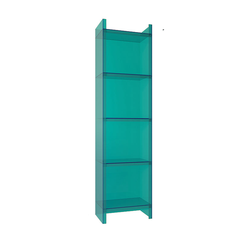 Glam Style Acrylic Standard Bookcase Vertical Closed Back Bookshelf