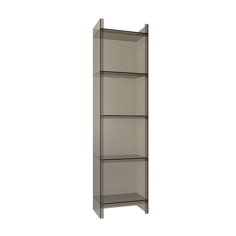 Glam Style Acrylic Standard Bookcase Vertical Closed Back Bookshelf