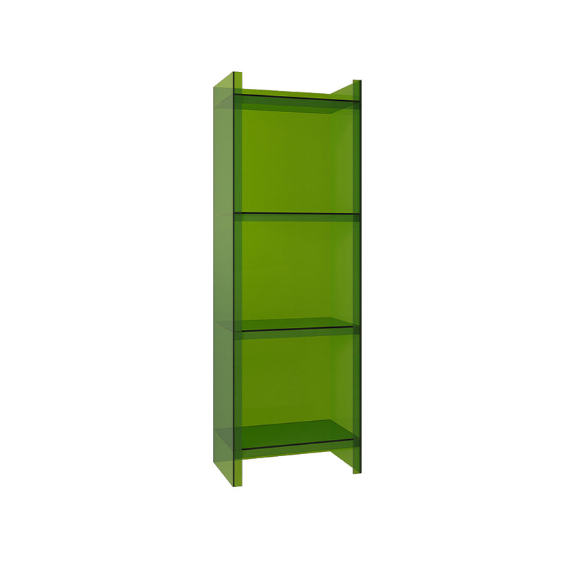 Glam Style Acrylic Standard Bookcase Vertical Closed Back Bookshelf