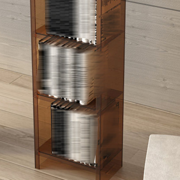 Glam Style Acrylic Standard Bookcase Vertical Closed Back Bookshelf
