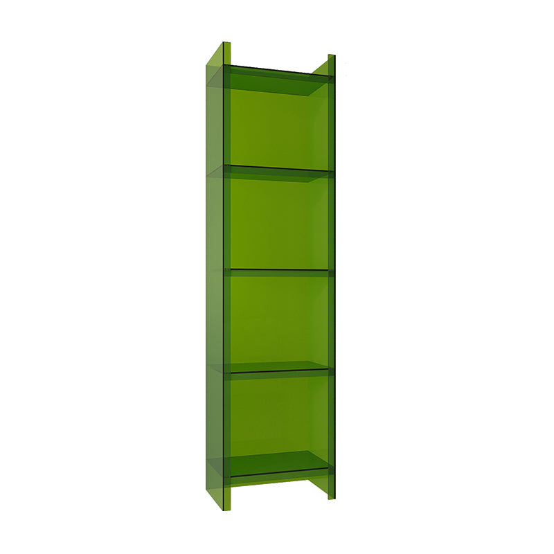 Glam Style Acrylic Standard Bookcase Vertical Closed Back Bookshelf