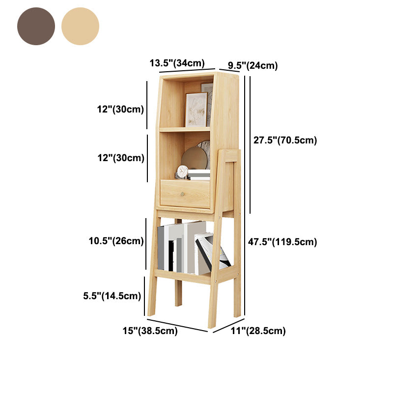 Modern Style Bookshelf Open Solid Wood Shelf Bookcase for Home