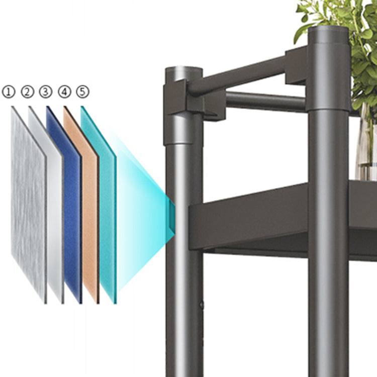 Industrial Style Metal Bookshelf Etagere Shelf Bookcase with Caster Wheels