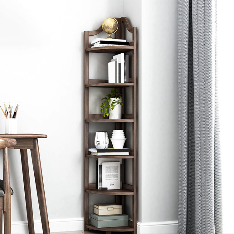 Modern Style Corner Bookshelf Solid Wood Shelf Bookcase for Home