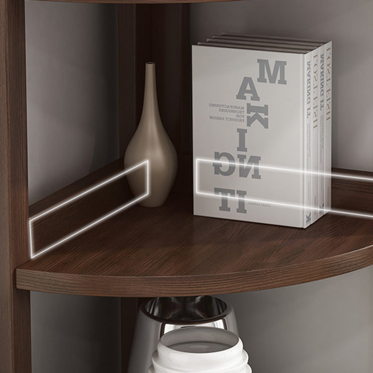 Modern Style Corner Bookshelf Solid Wood Shelf Bookcase for Home