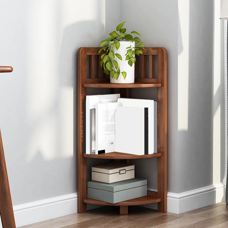Modern Style Corner Bookshelf Solid Wood Shelf Bookcase for Home