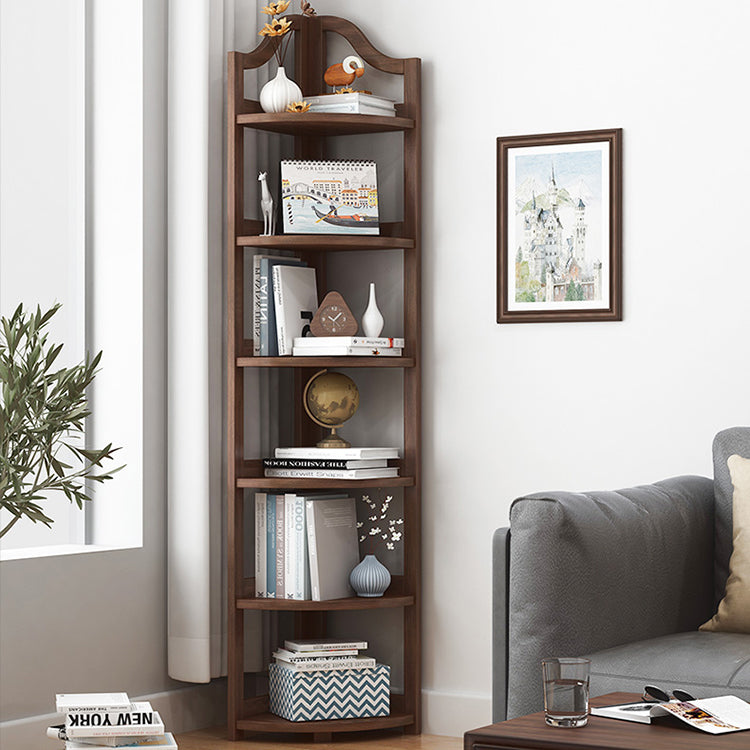 Modern Style Corner Bookshelf Solid Wood Shelf Bookcase for Home