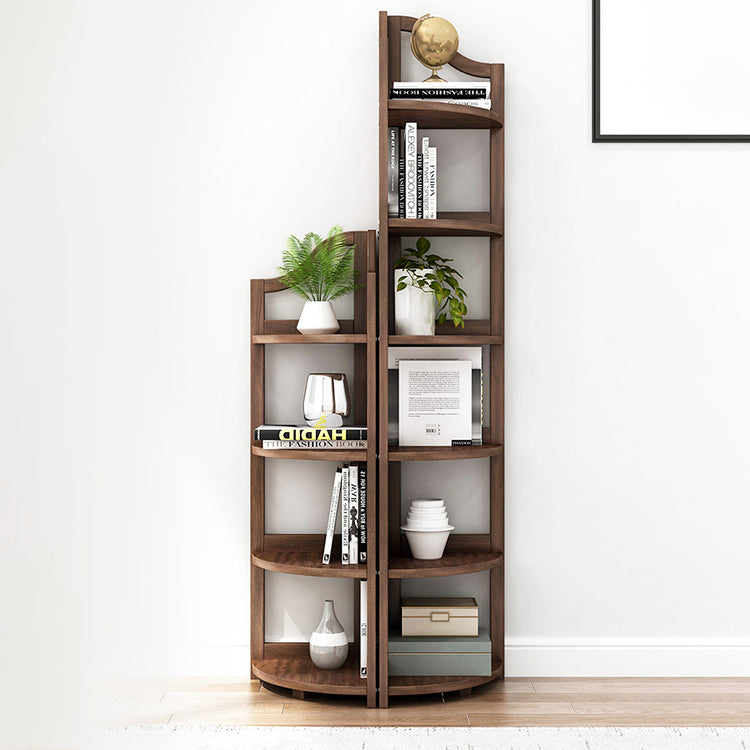 Modern Style Corner Bookshelf Solid Wood Shelf Bookcase for Home
