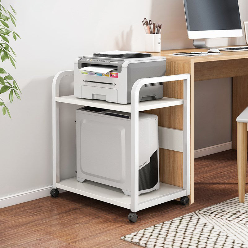 Industrial Style Wooden Bookshelf Open Home Shelf Bookcase with Caster Wheels