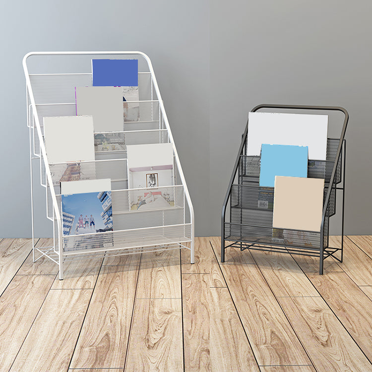 Industrial Ladder Bookcase Metal Vertical Book Shelf for Home Office