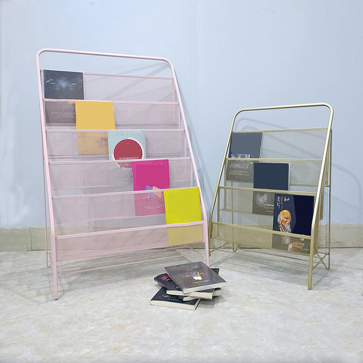 Industrial Ladder Bookcase Metal Vertical Book Shelf for Home Office