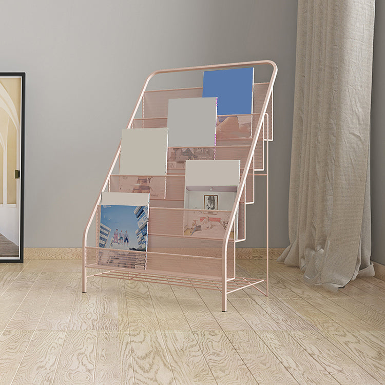 Industrial Ladder Bookcase Metal Vertical Book Shelf for Home Office