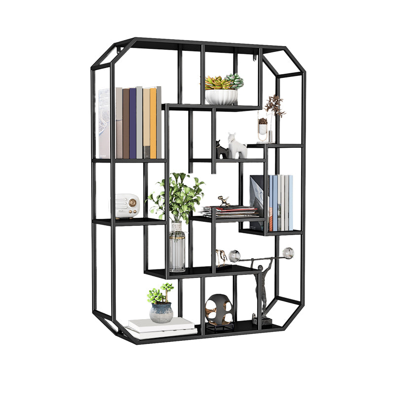 Industrial Iron Bookshelf Wall Mounted Bookshelf for Office and Family Living Room