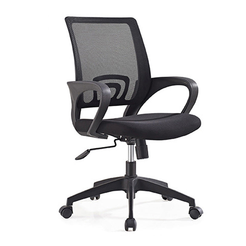 Middle Back Office Chair Fixed Arm Office Chair with Gauze Sponge Cushion
