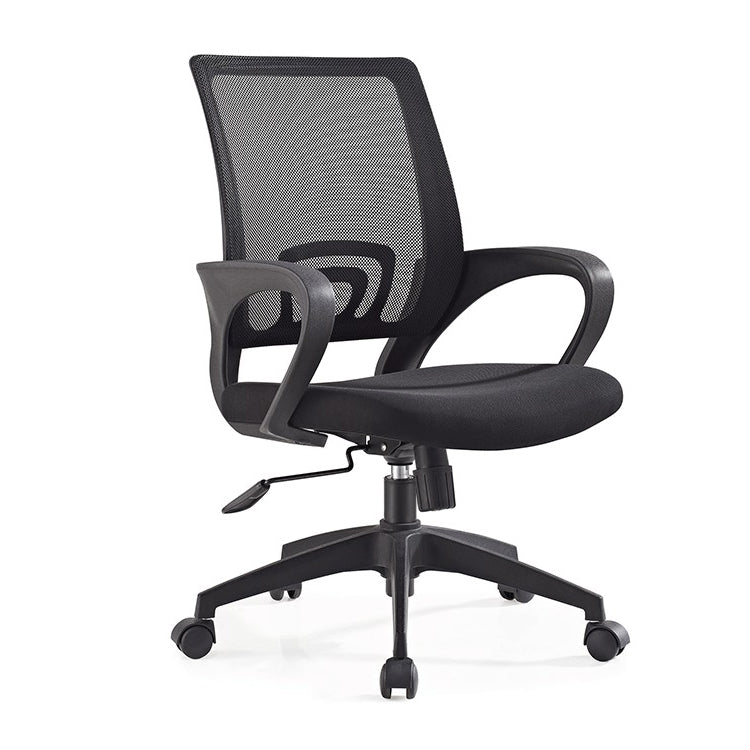 Middle Back Office Chair Fixed Arm Office Chair with Gauze Sponge Cushion