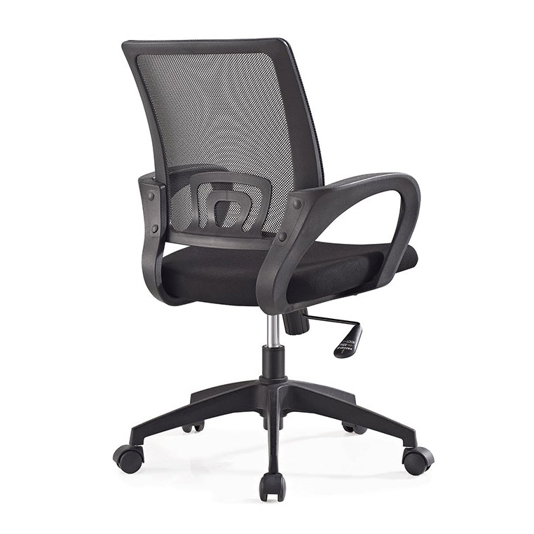Middle Back Office Chair Fixed Arm Office Chair with Gauze Sponge Cushion