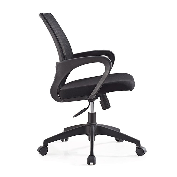 Middle Back Office Chair Fixed Arm Office Chair with Gauze Sponge Cushion