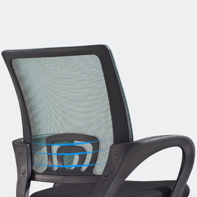 Middle Back Office Chair Fixed Arm Office Chair with Gauze Sponge Cushion