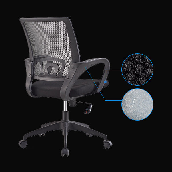 Middle Back Office Chair Fixed Arm Office Chair with Gauze Sponge Cushion