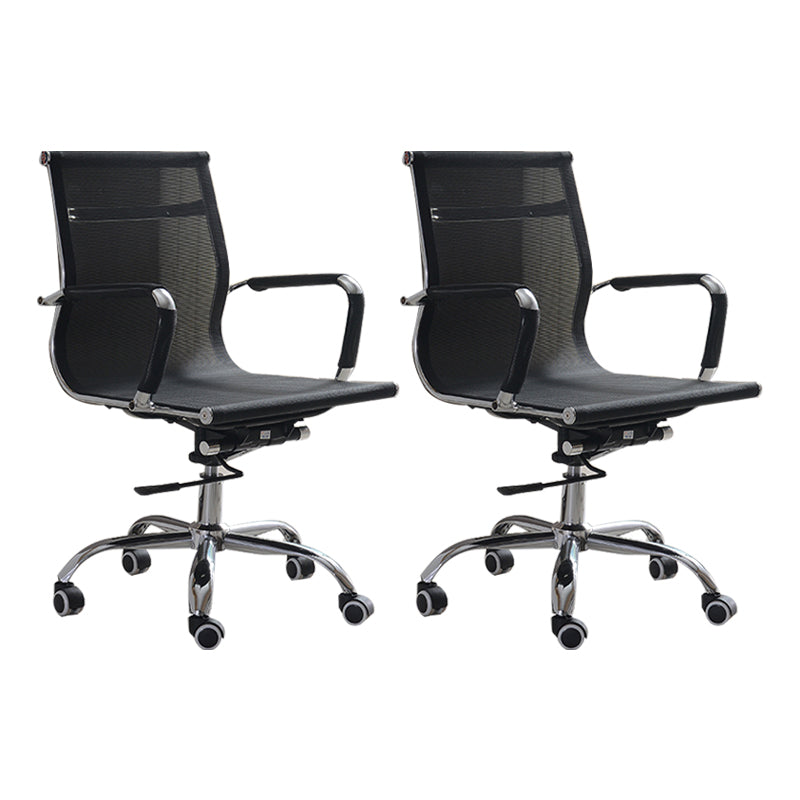 Modern & Contemporary Black Office Chair Fixed Arms Mesh Office Chair