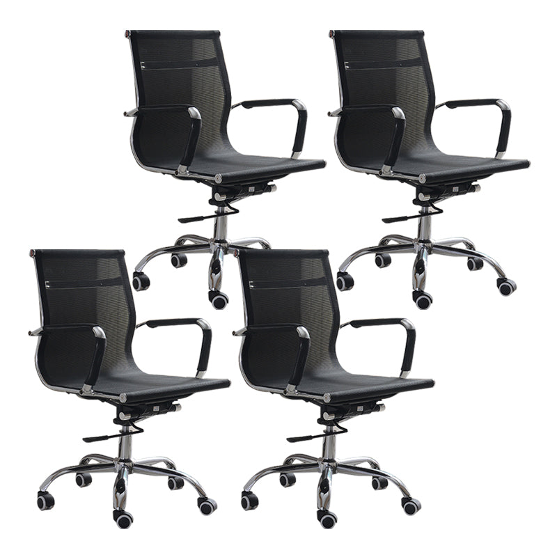 Modern & Contemporary Black Office Chair Fixed Arms Mesh Office Chair