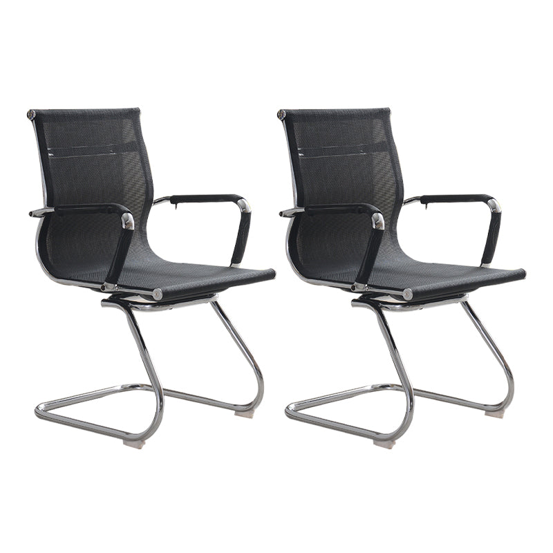 Modern & Contemporary Black Office Chair Fixed Arms Mesh Office Chair