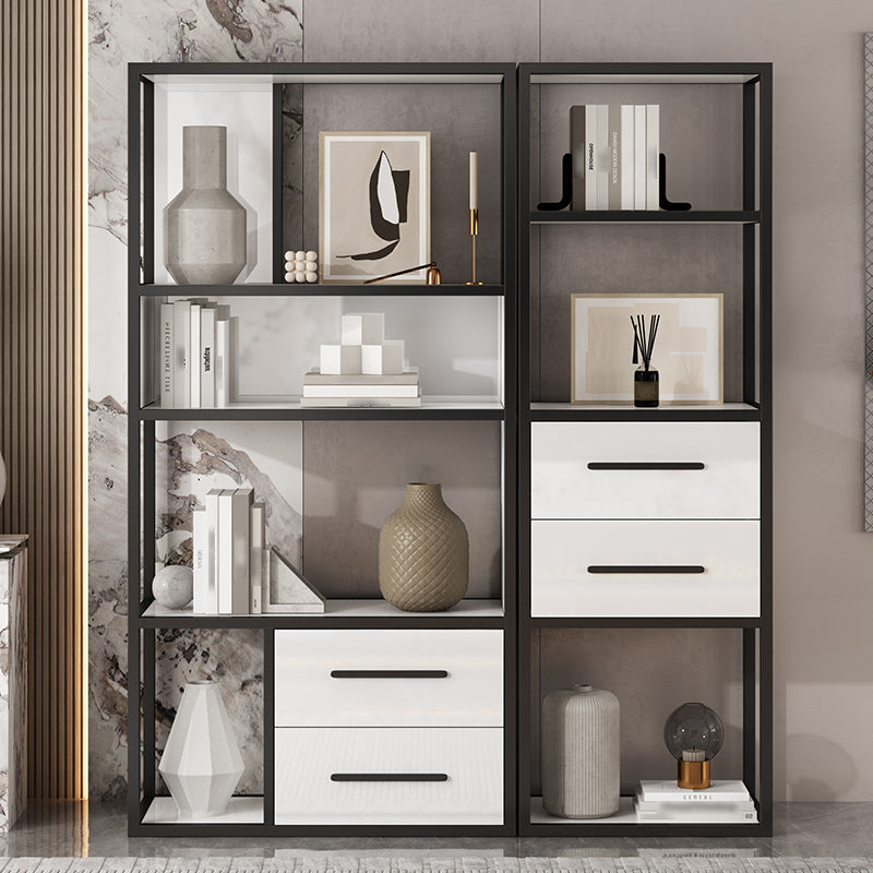 Glam Style Bookshelf Open Back Bookcase for Home Office and Study Room