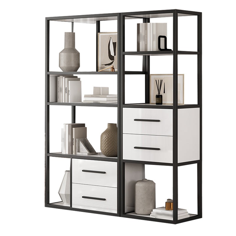 Glam Style Bookshelf Open Back Bookcase for Home Office and Study Room