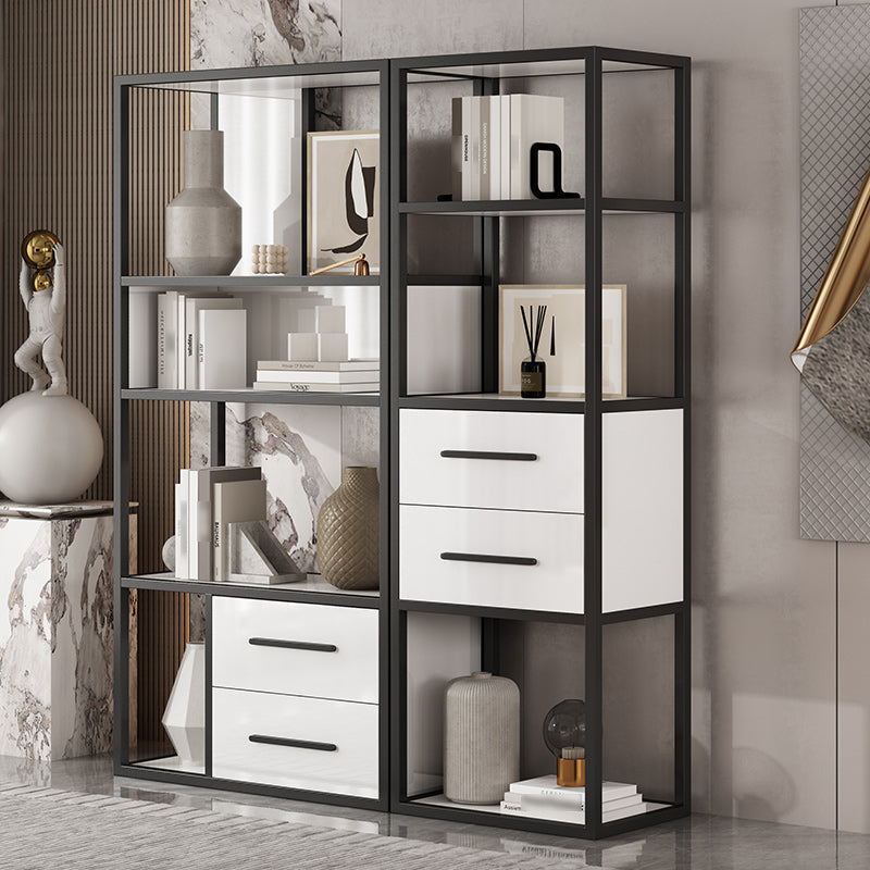 Glam Style Bookshelf Open Back Bookcase for Home Office and Study Room