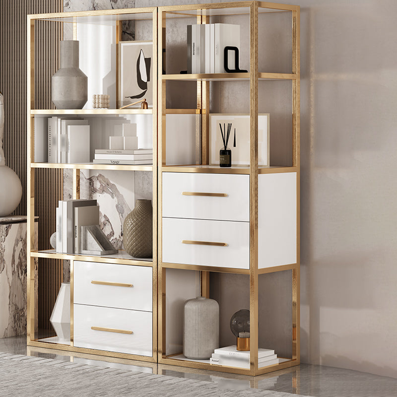 Glam Style Bookshelf Open Back Bookcase for Home Office and Study Room