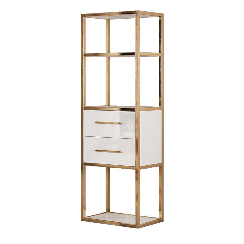 Glam Style Bookshelf Open Back Bookcase for Home Office and Study Room