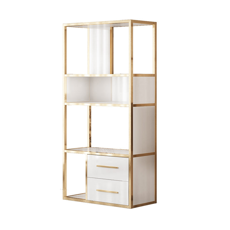 Glam Style Bookshelf Open Back Bookcase for Home Office and Study Room