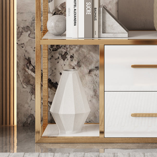 Glam Style Bookshelf Open Back Bookcase for Home Office and Study Room