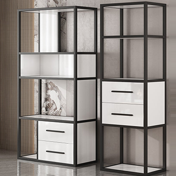 Glam Style Bookshelf Open Back Bookcase for Home Office and Study Room