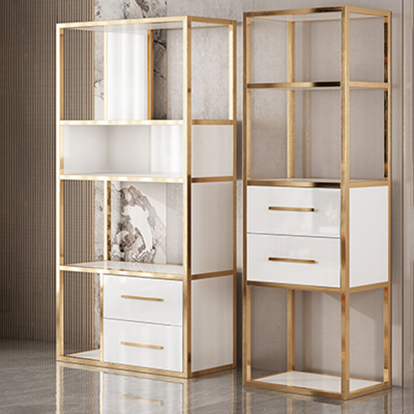 Glam Style Bookshelf Open Back Bookcase for Home Office and Study Room