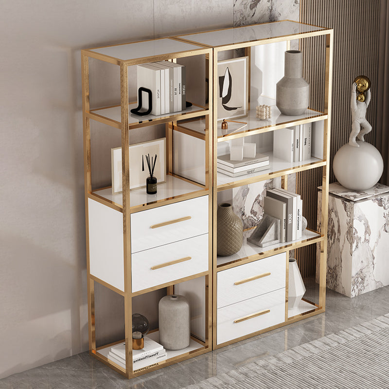 Glam Style Bookshelf Open Back Bookcase for Home Office and Study Room