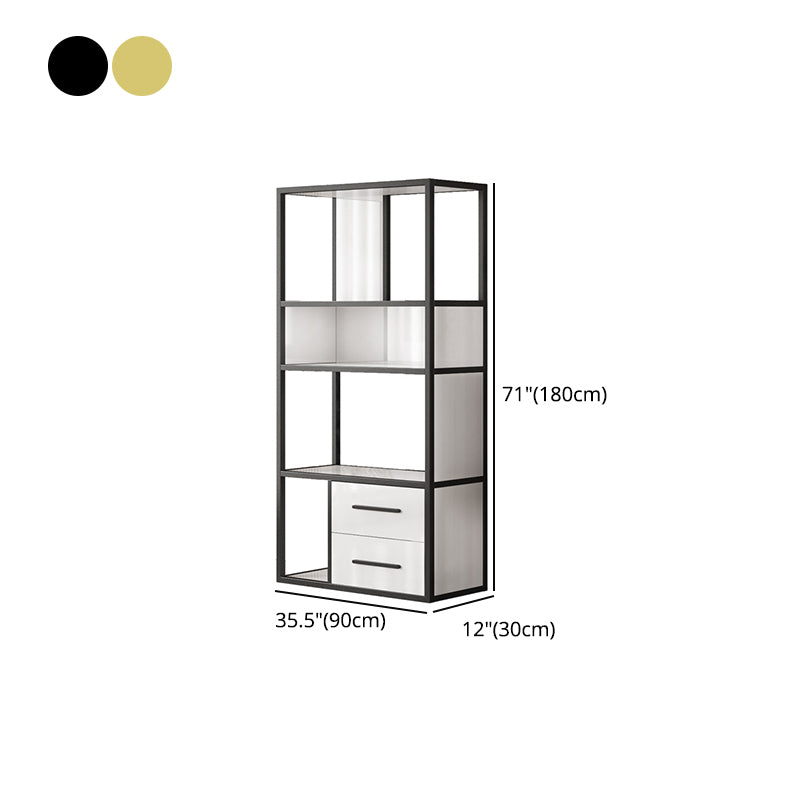 Glam Style Bookshelf Open Back Bookcase for Home Office and Study Room