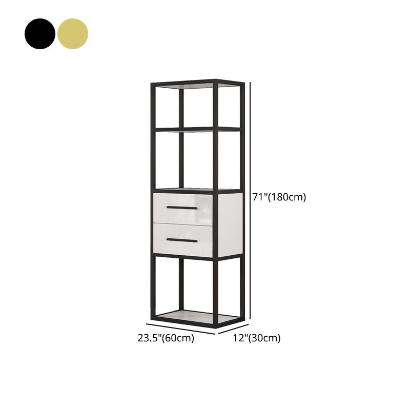 Glam Style Bookshelf Open Back Bookcase for Home Office and Study Room