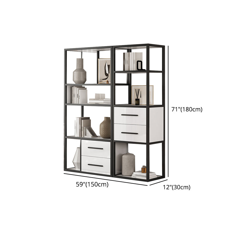 Glam Style Bookshelf Open Back Bookcase for Home Office and Study Room