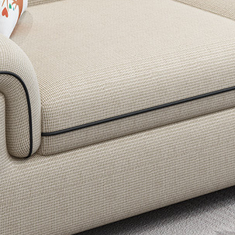 Scandinavian 4-Seater Sectional with Pillow Top Arm and Storage