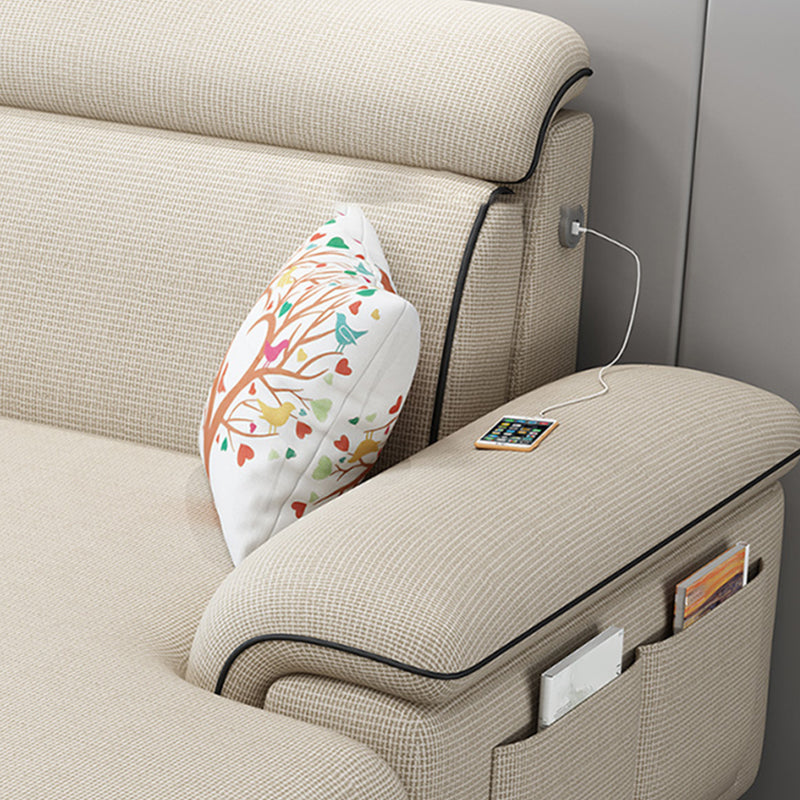 Scandinavian 4-Seater Sectional with Pillow Top Arm and Storage