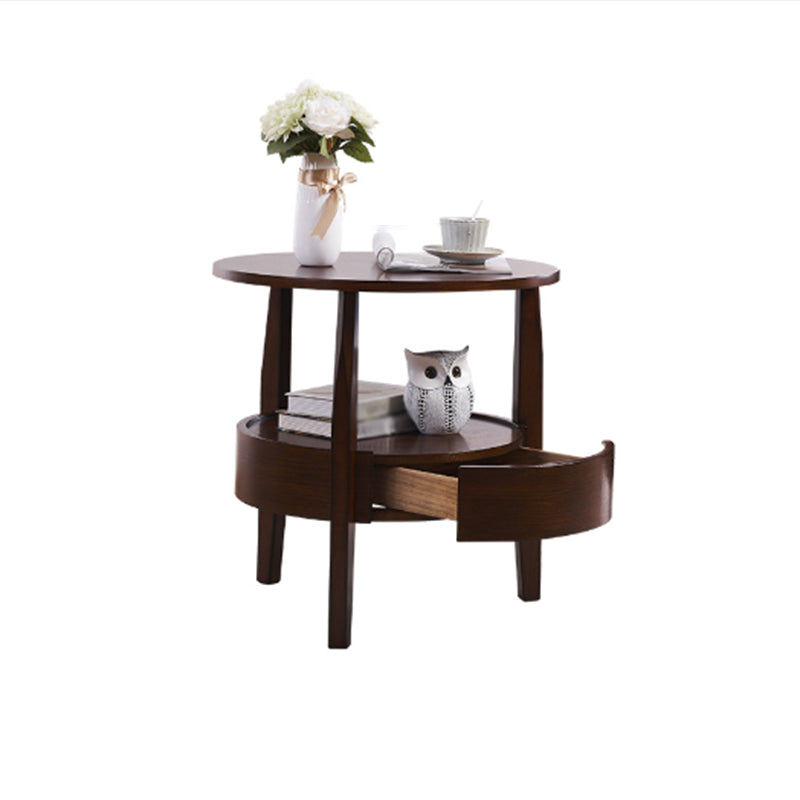 French Country Style Cocktail Table Wood/dark Coffee/walnut Solid Wood Round Coffee Table