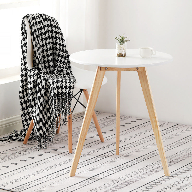 3 Legs End Table Natural/black/white Round Wood Side End Table